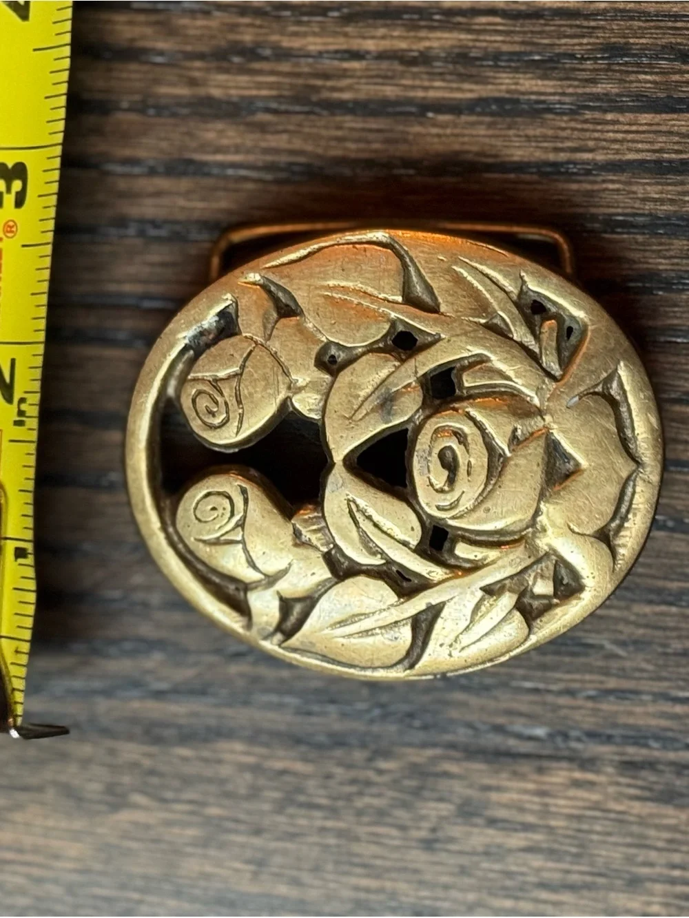 Brass Floral Cutout Belt Buckle - Women Accessories